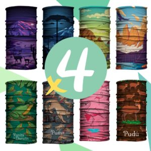 Pack de 4 Bandanas de Paisajes y Fauna de Chile