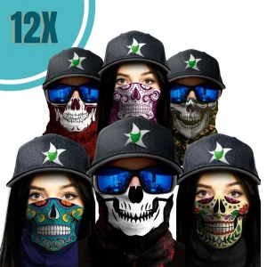 Pack de 12 Bandanas Calaveras y Payasos